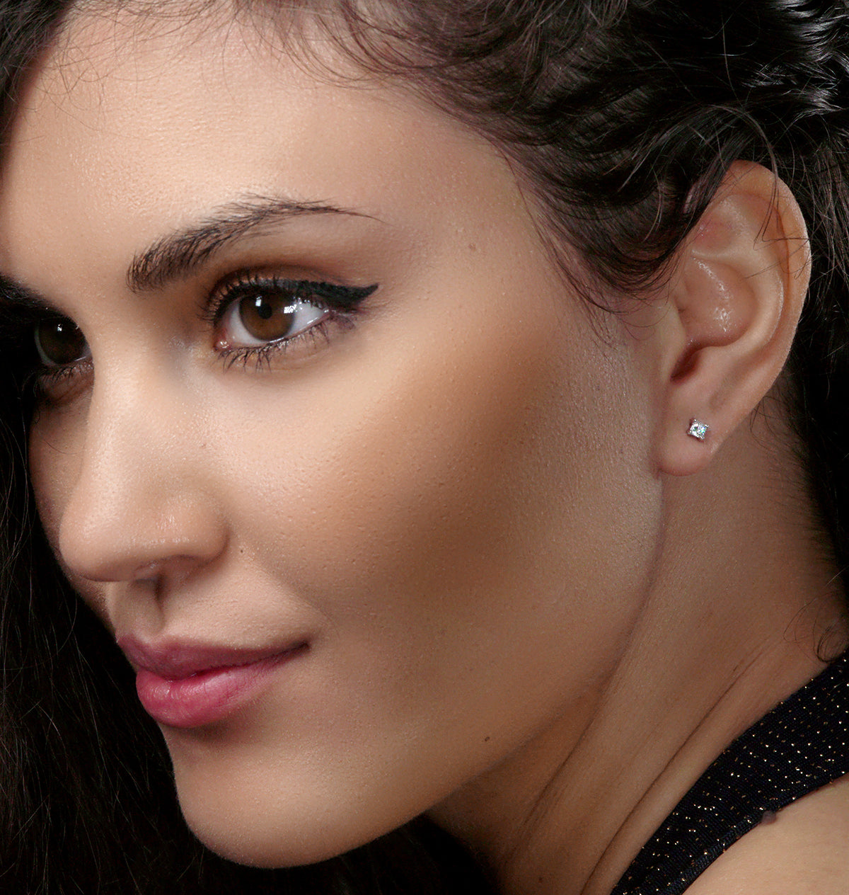 Princess Cut Lab Diamond Stud Earrings 0.20ct in 9K Gold